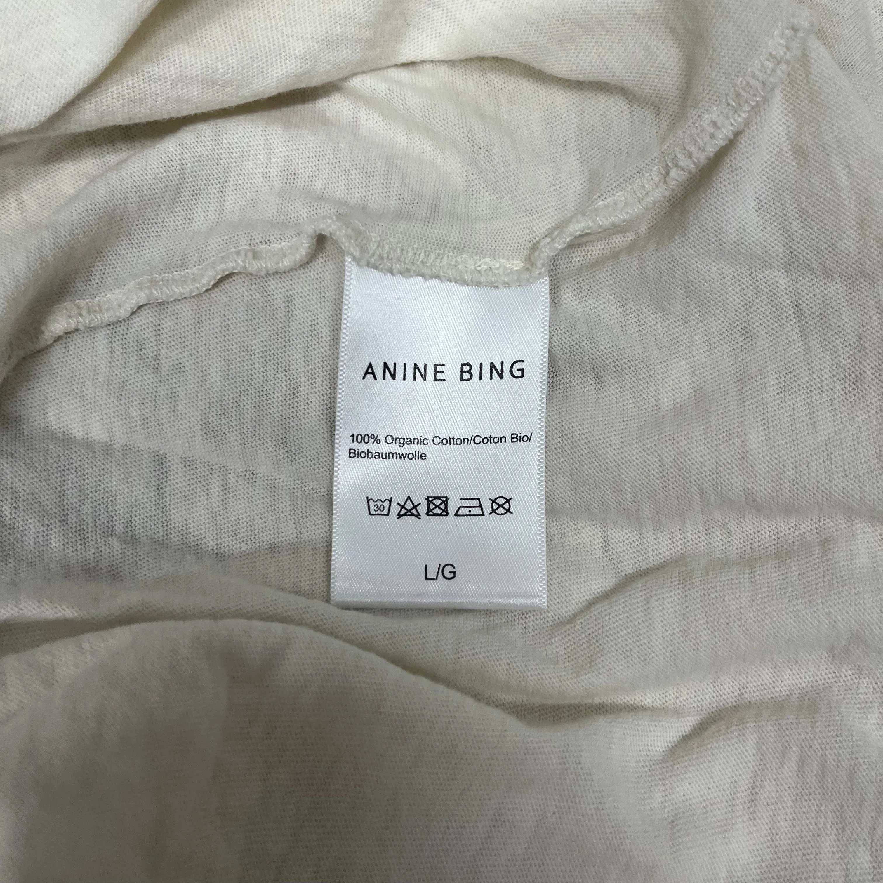 ANINE BING/T-Shirt/M/Graphic/Cotton/WHT/Motorcycle Graphic