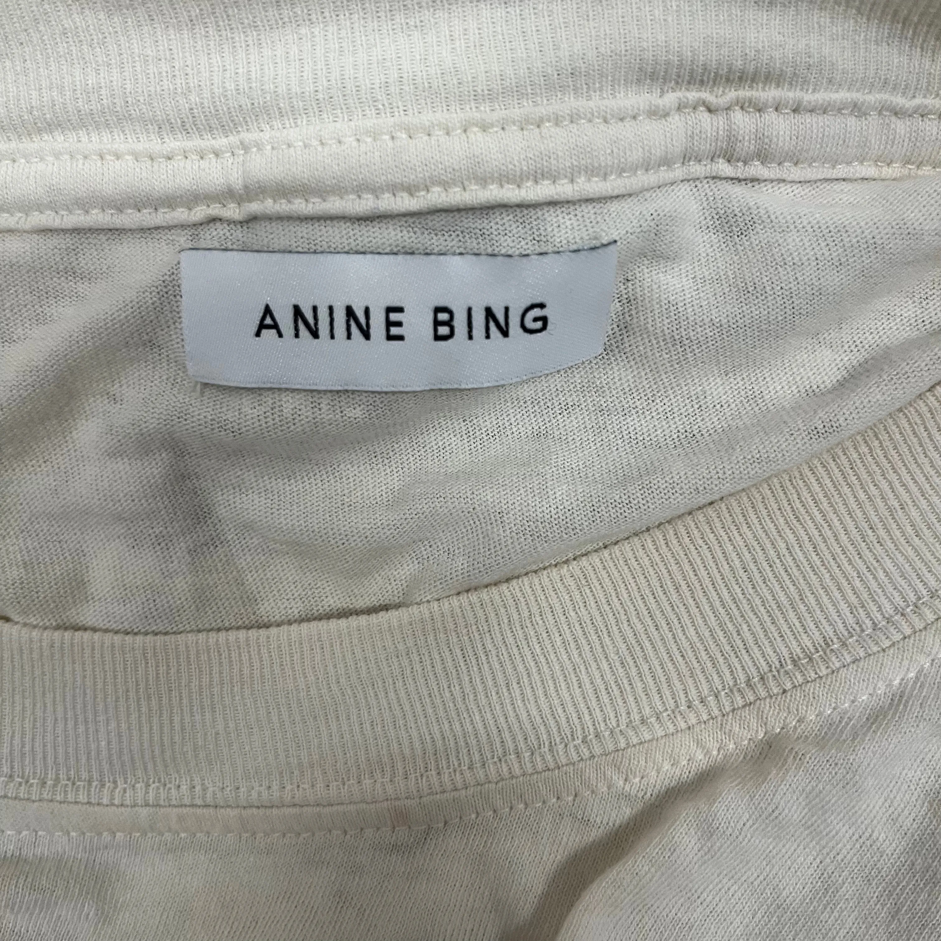 ANINE BING/T-Shirt/M/Graphic/Cotton/WHT/Motorcycle Graphic