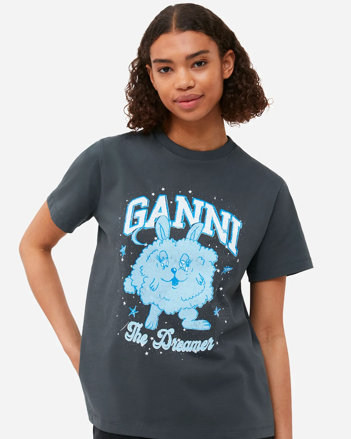 Basic Jersey Dream Bunny Relaxed T-shirt - Volcanic Ash