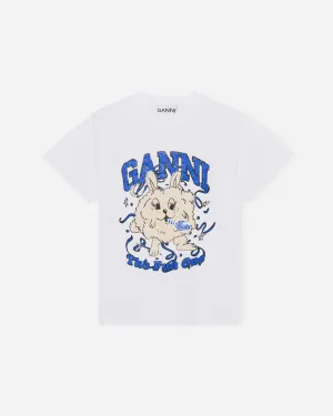 Basic Jersey Fun Bunny Relaxed T-shirt - Bright White
