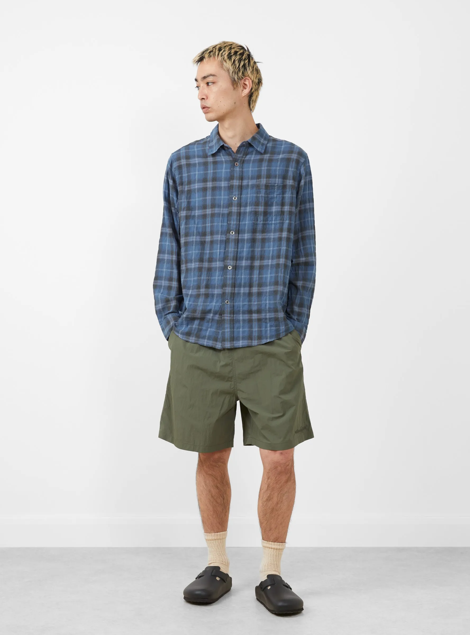 Beach Plaid Shirt Blue