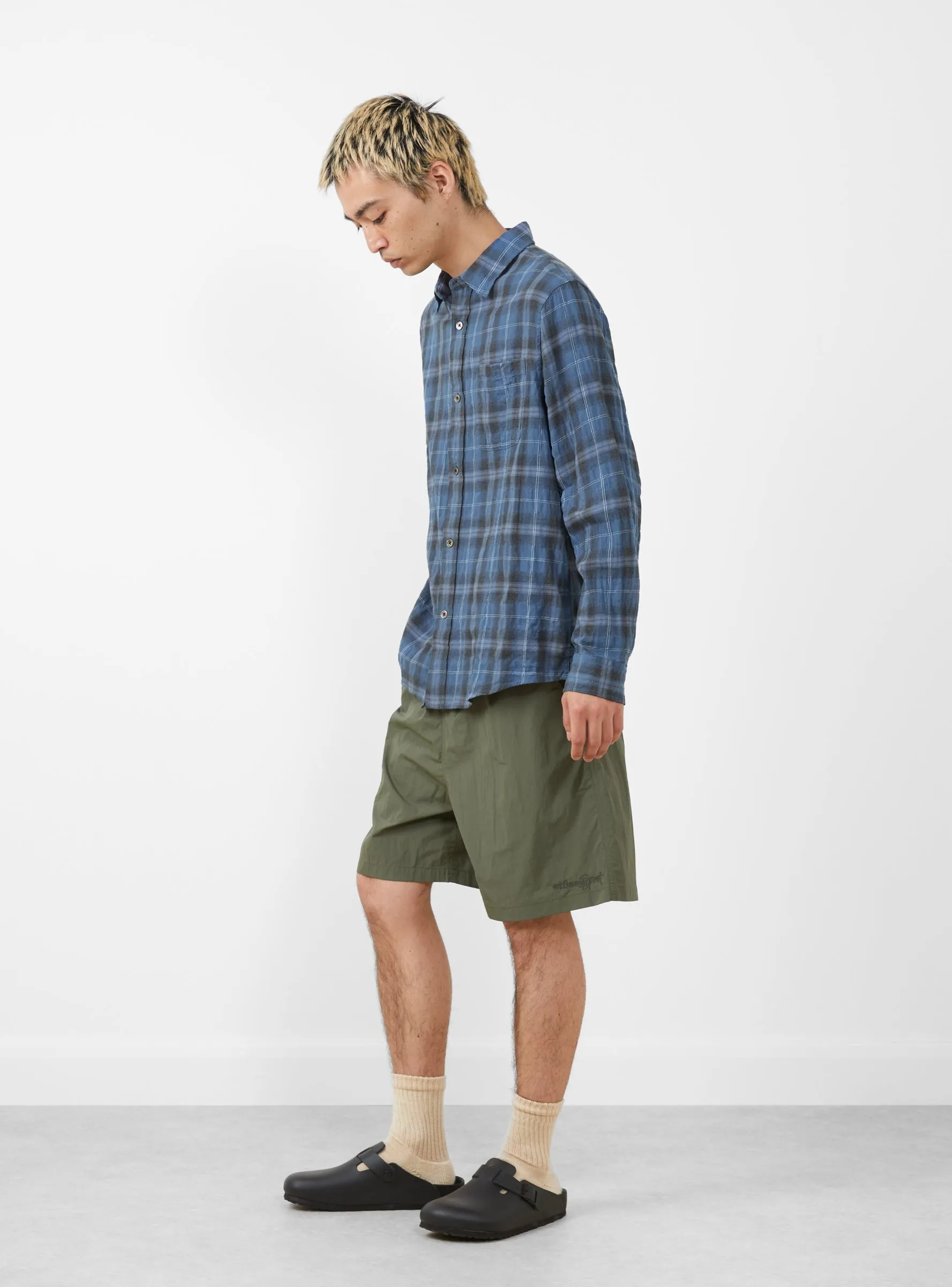 Beach Plaid Shirt Blue