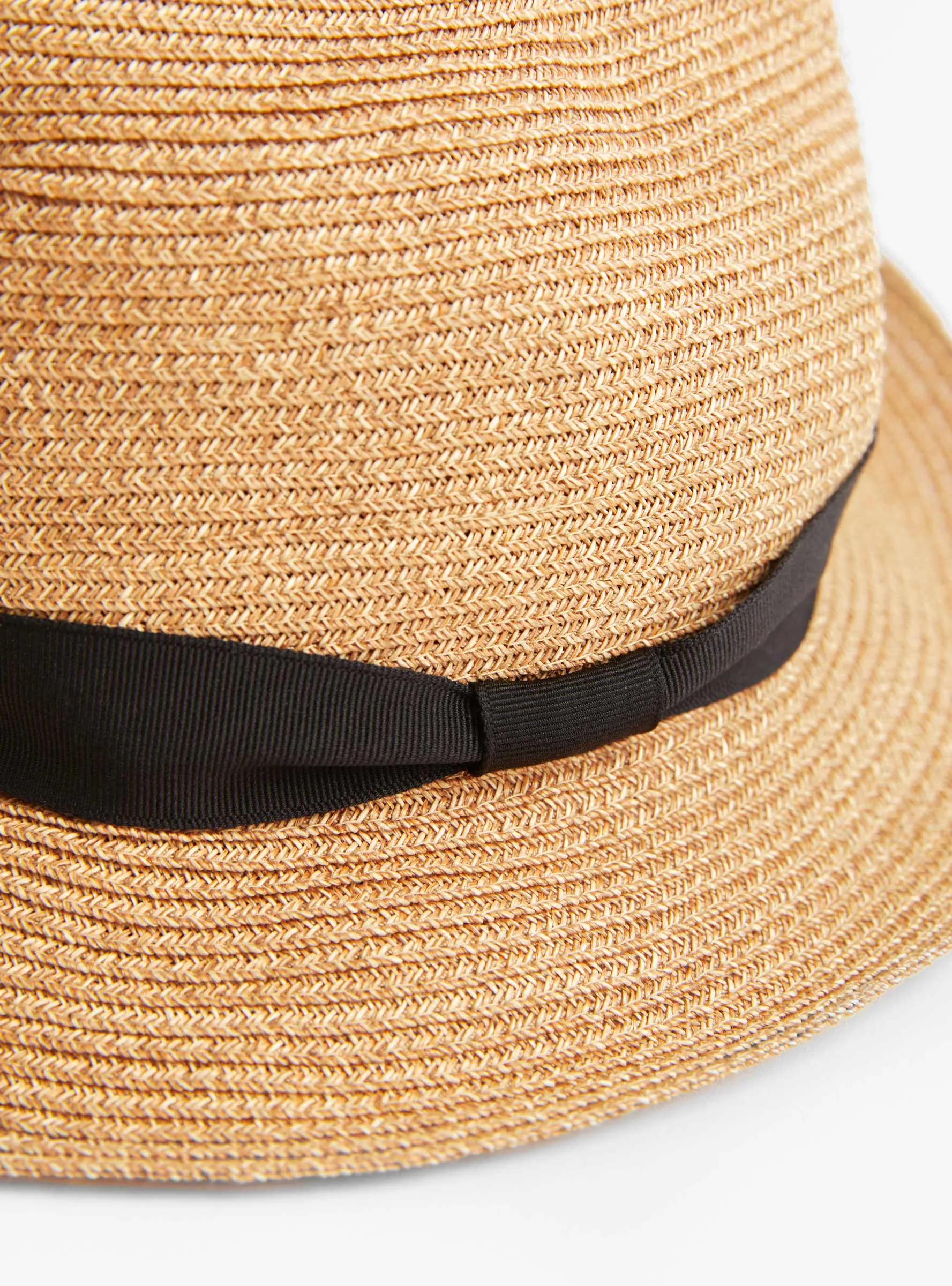 Boxed Hat Paper Abaca 5.5cm Brim Bronze Gold x Black