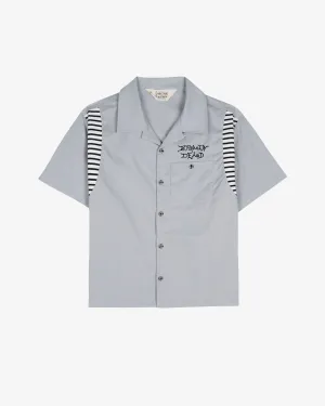 Brain Dead - Men's Cobra Flocked Bowling Shirt - (Stone)