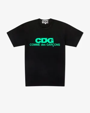 CDG - Fluo Color Logo Tee - (Black/Green)