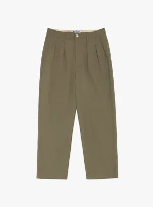 Double Pleated Pant Dusty Khaki