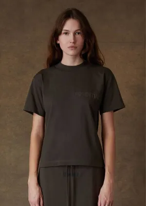 Fear Of God Essential Tee Flocked Chest Logo 2022 (Off-Black)