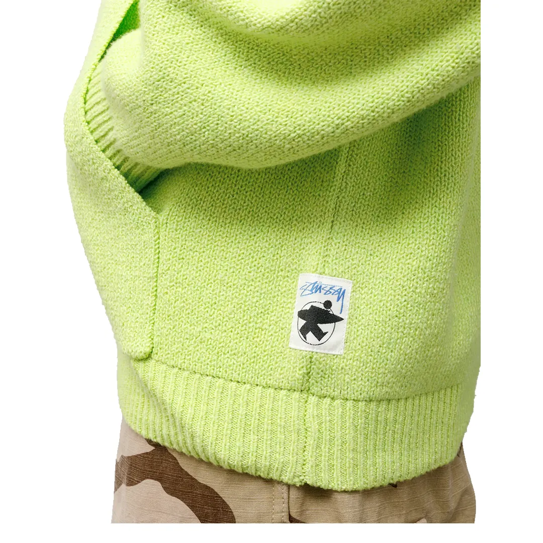HOODED ZIP SWEATER FADED LIME