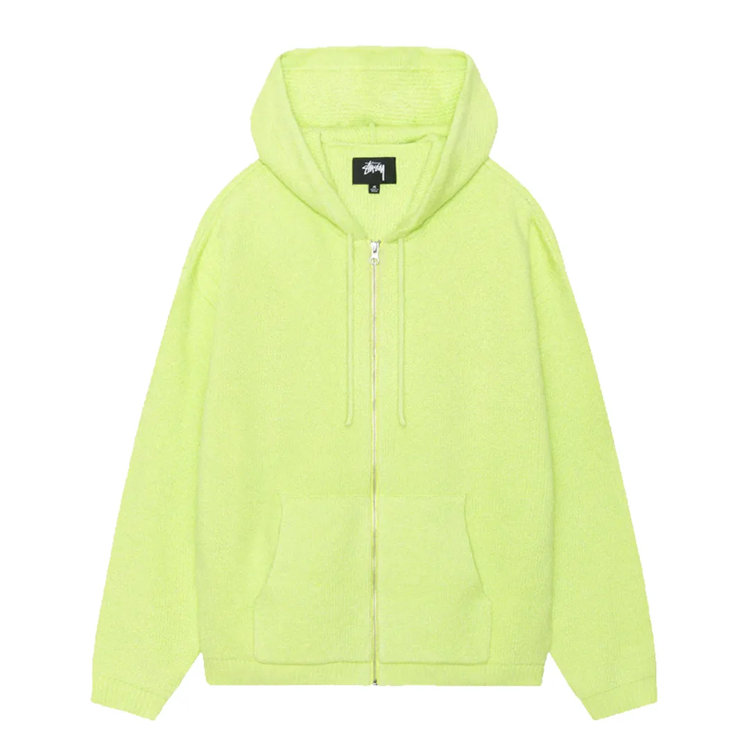 HOODED ZIP SWEATER FADED LIME