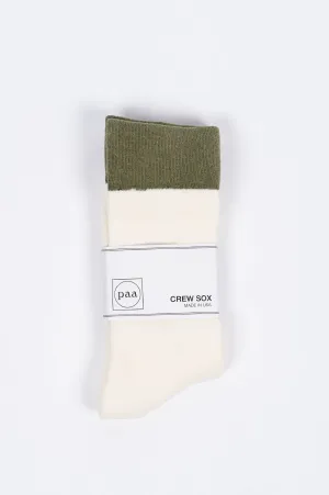 HOUSE OF PAA CREW SOX 2.5 ECRU OLIVE