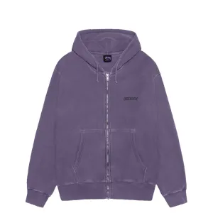 JUMBO PIGMENT DYED ZIP UP HOODIE GRAPE