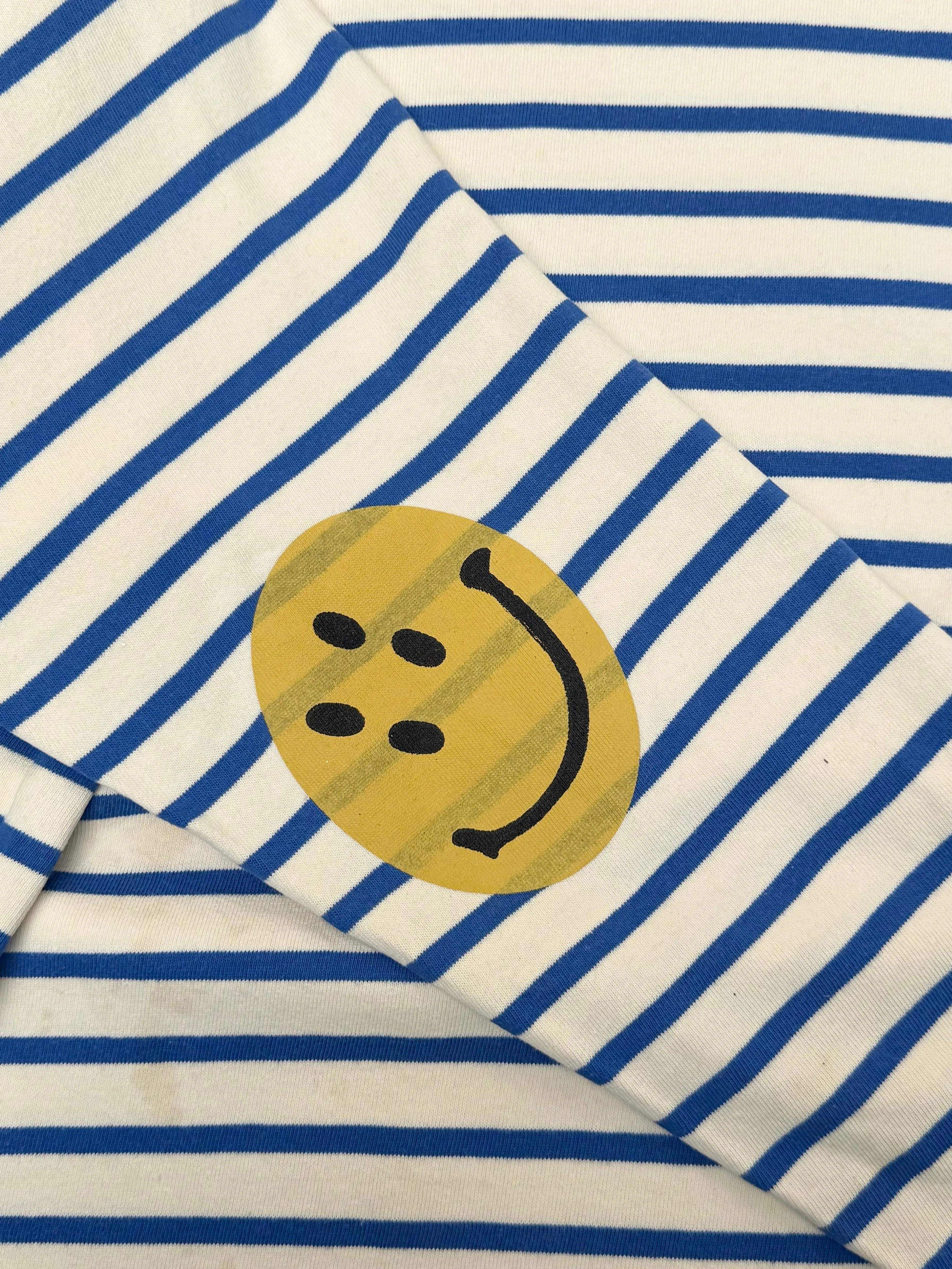 Kapital Stripe Smile Graphic Long Sleeve Tee