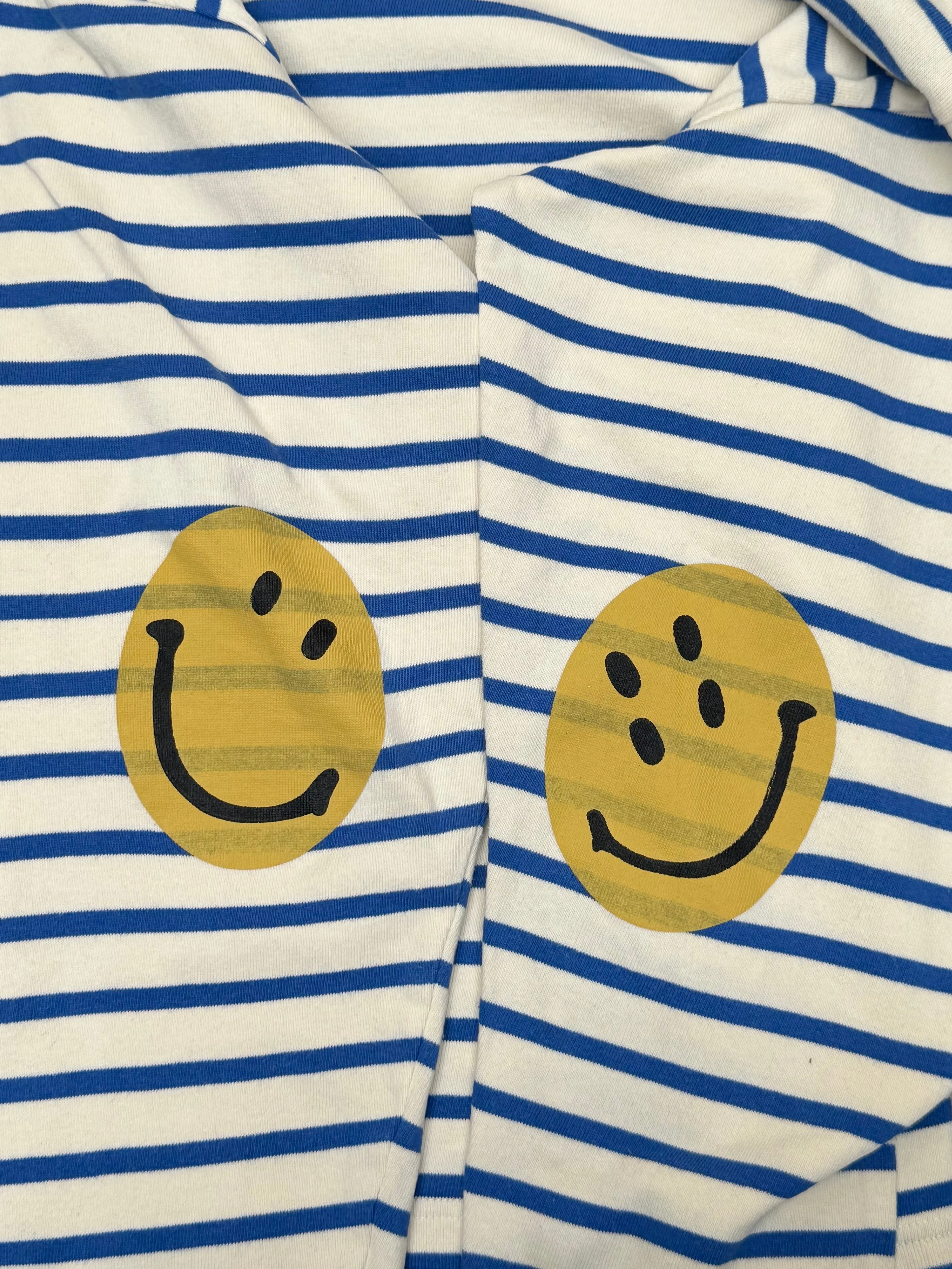 Kapital Stripe Smile Graphic Long Sleeve Tee