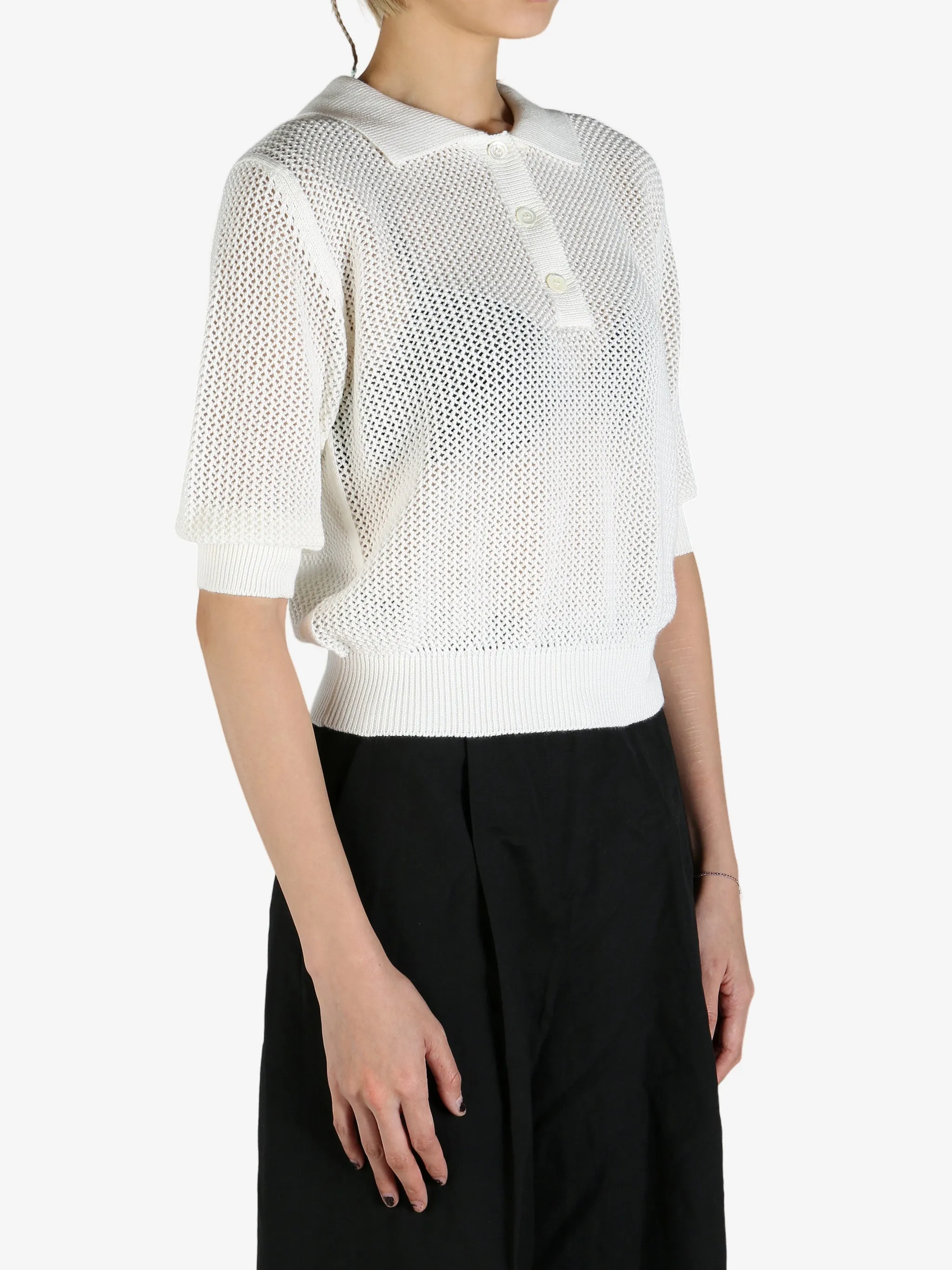 MARGARET HOWELL - Women Pointelle Polo Shirt
