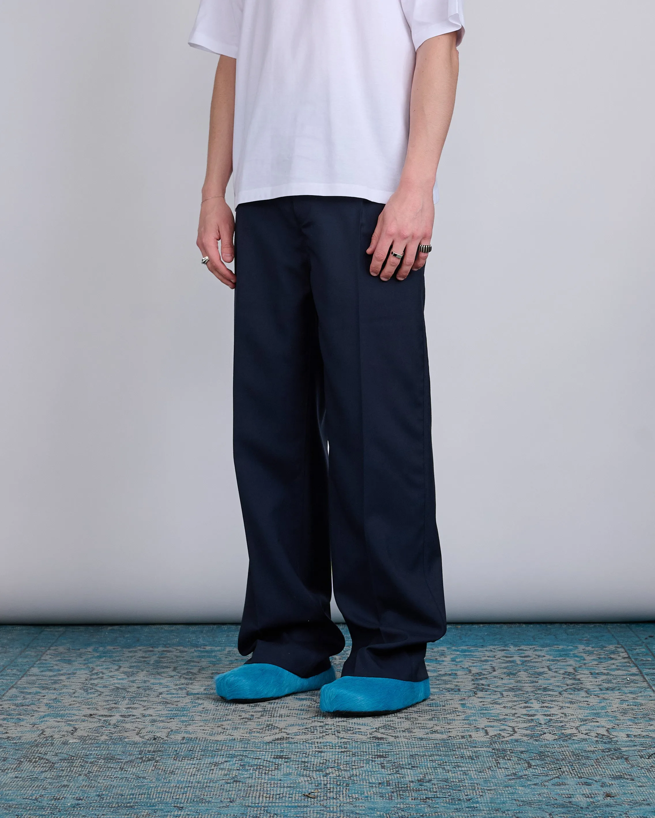 Marni Tropical Wool Pleated Trouser Blublack