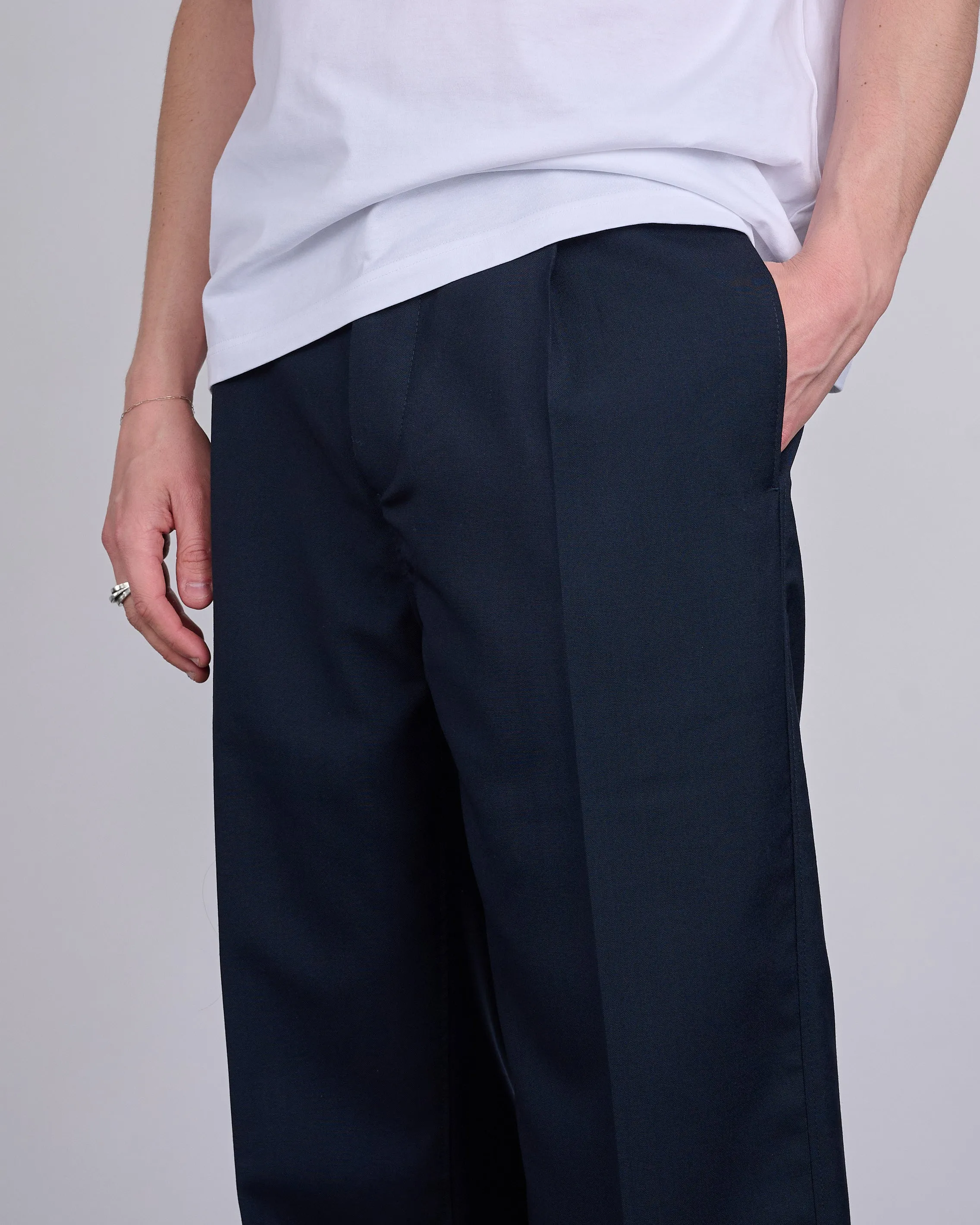 Marni Tropical Wool Pleated Trouser Blublack