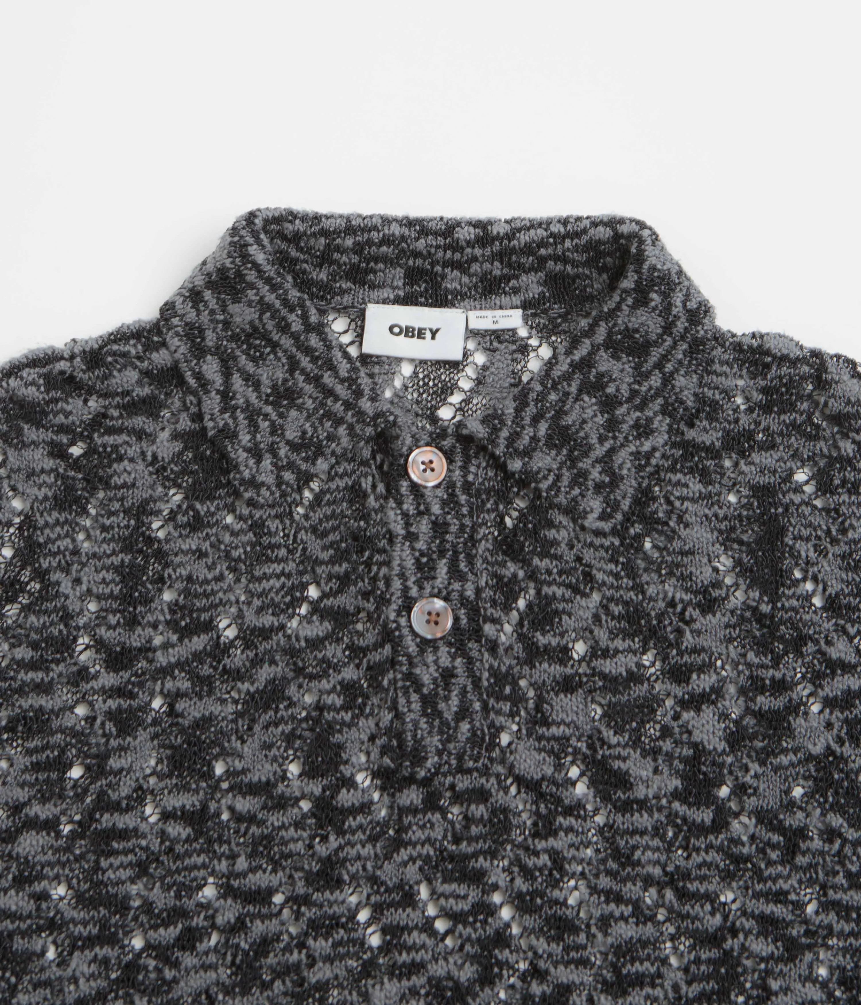 Obey Andre Polo Short Sleeve Sweatshirt - Black