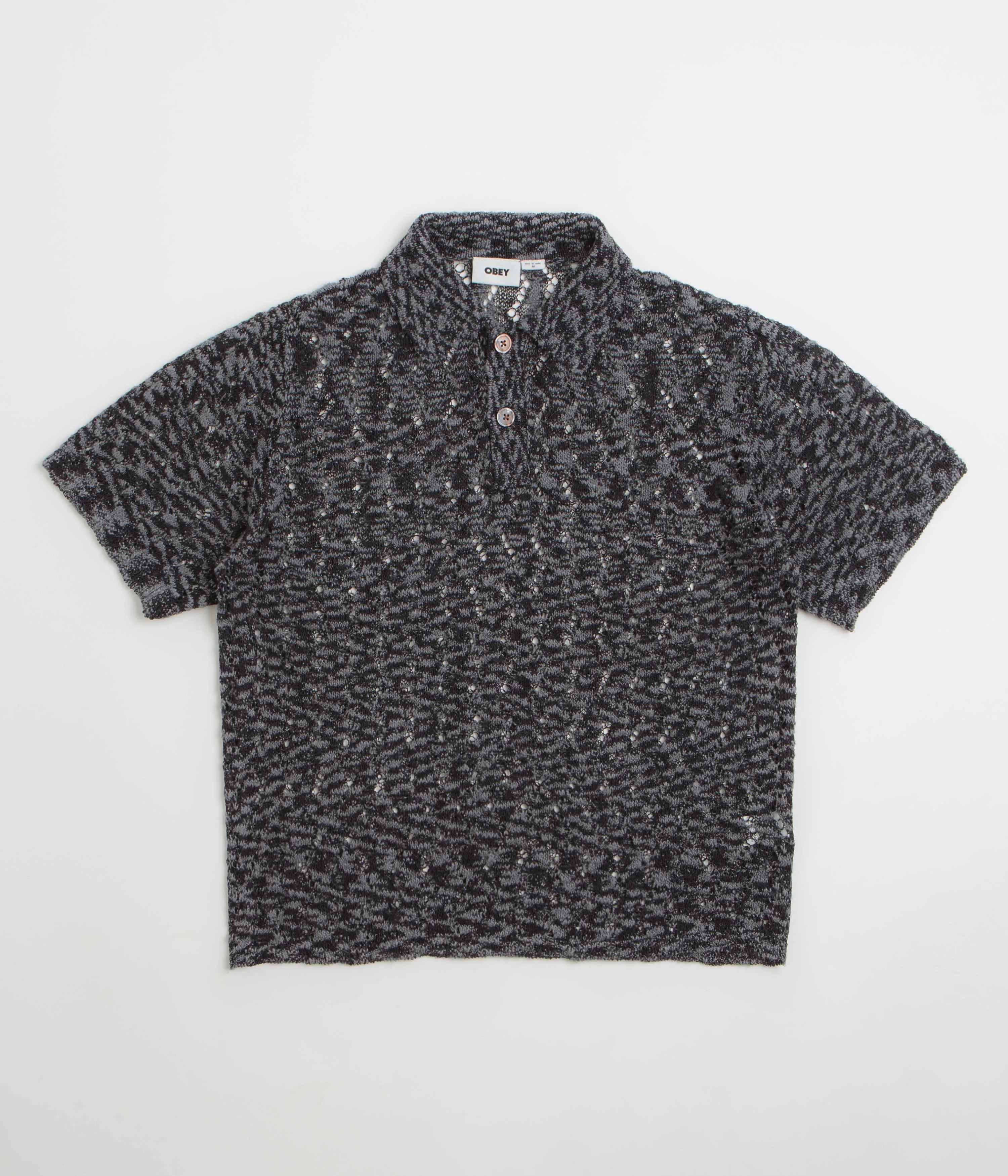 Obey Andre Polo Short Sleeve Sweatshirt - Black