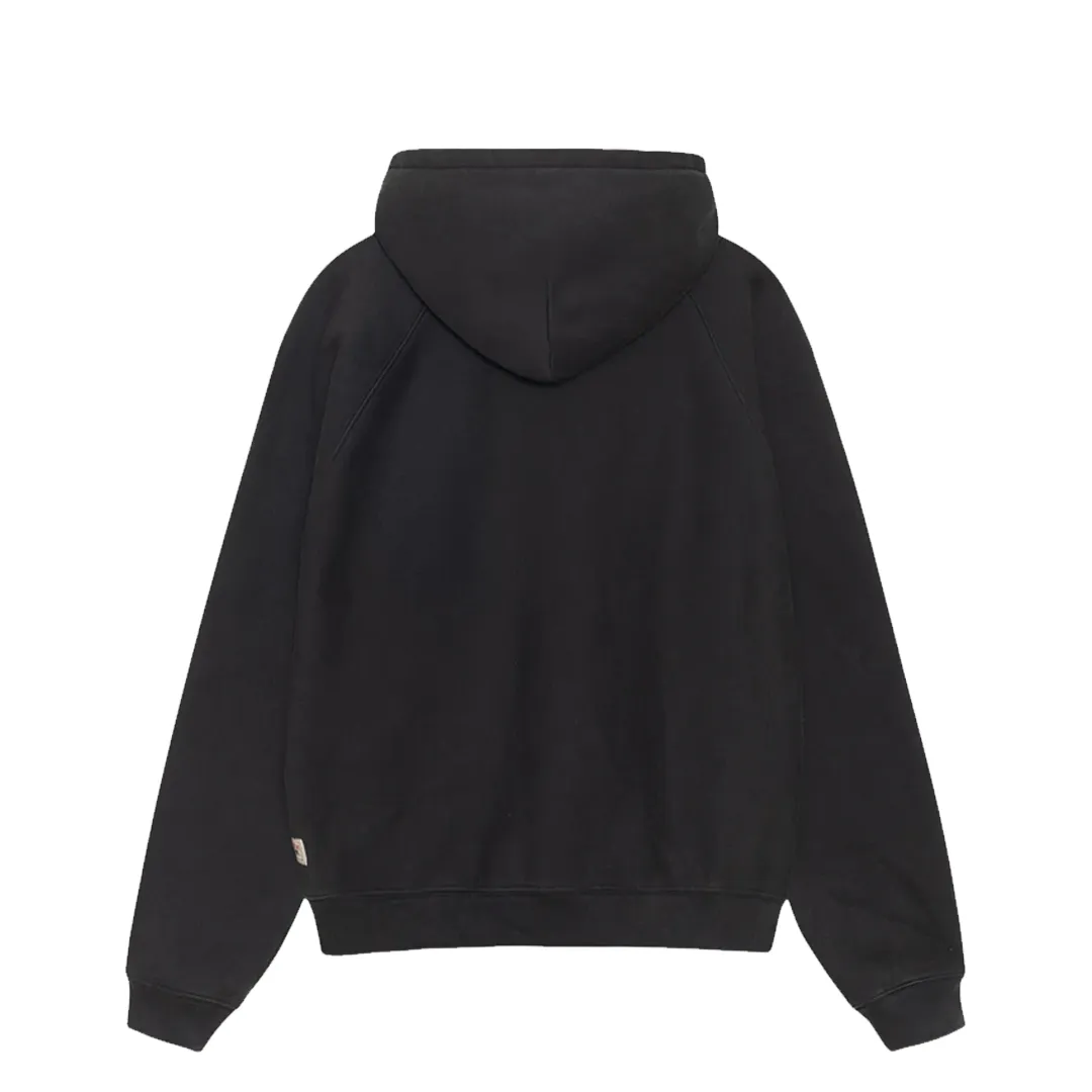 RAGLAN ZIP HOOD WASHED BLACK