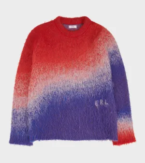 Relaxed Mohair Knit Red/White/Blue