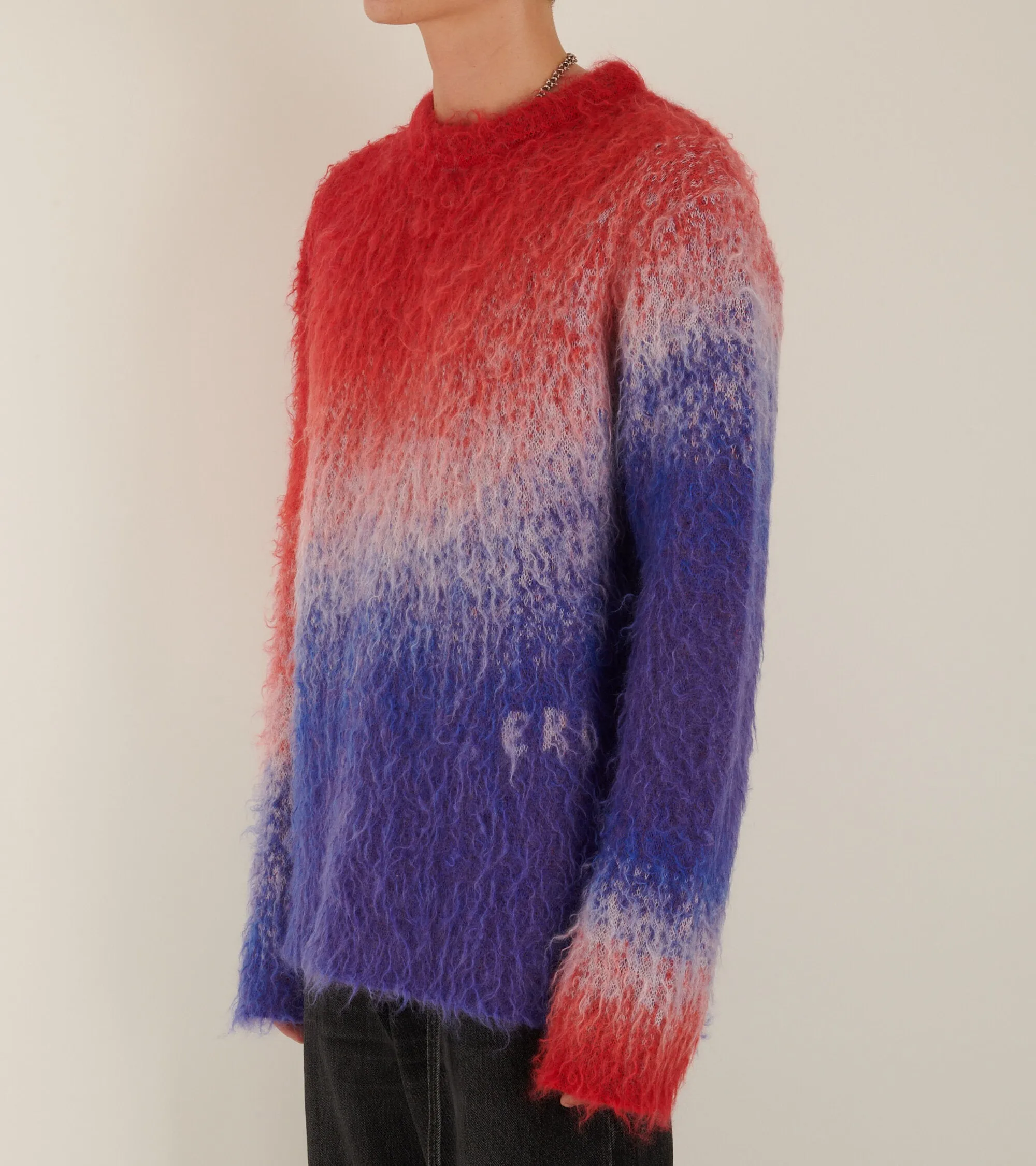 Relaxed Mohair Knit Red/White/Blue