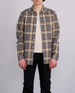 Rick Owens Outershirt Cotton Plaid Grey