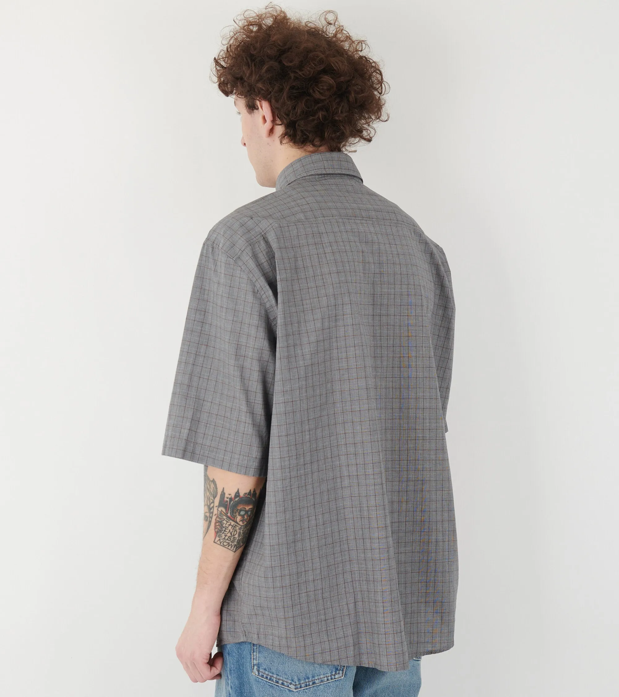 S/S Button Up Shirt Grey