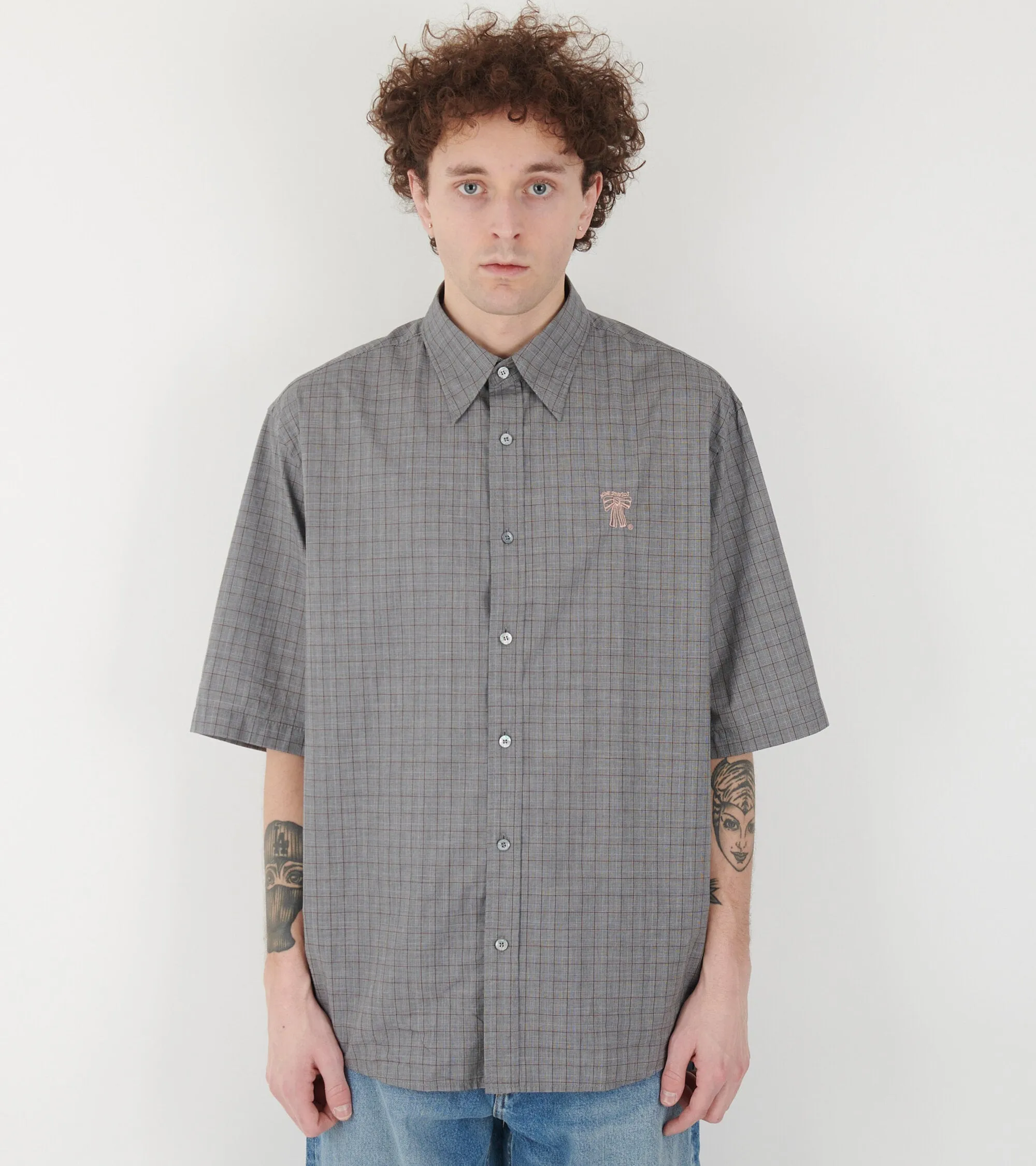 S/S Button Up Shirt Grey