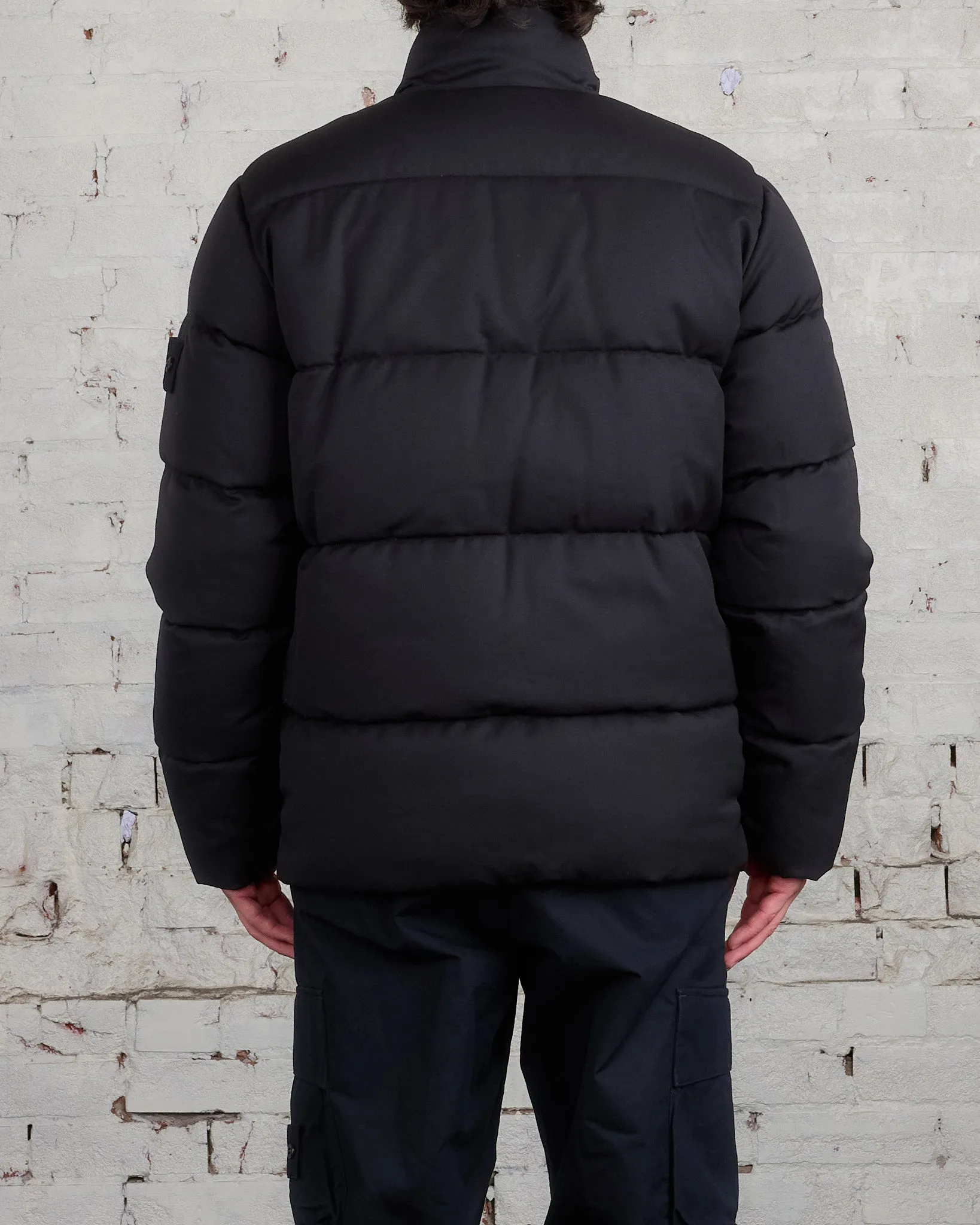 Stone Island Ghost Piece Merino Twill Down Jacket Black