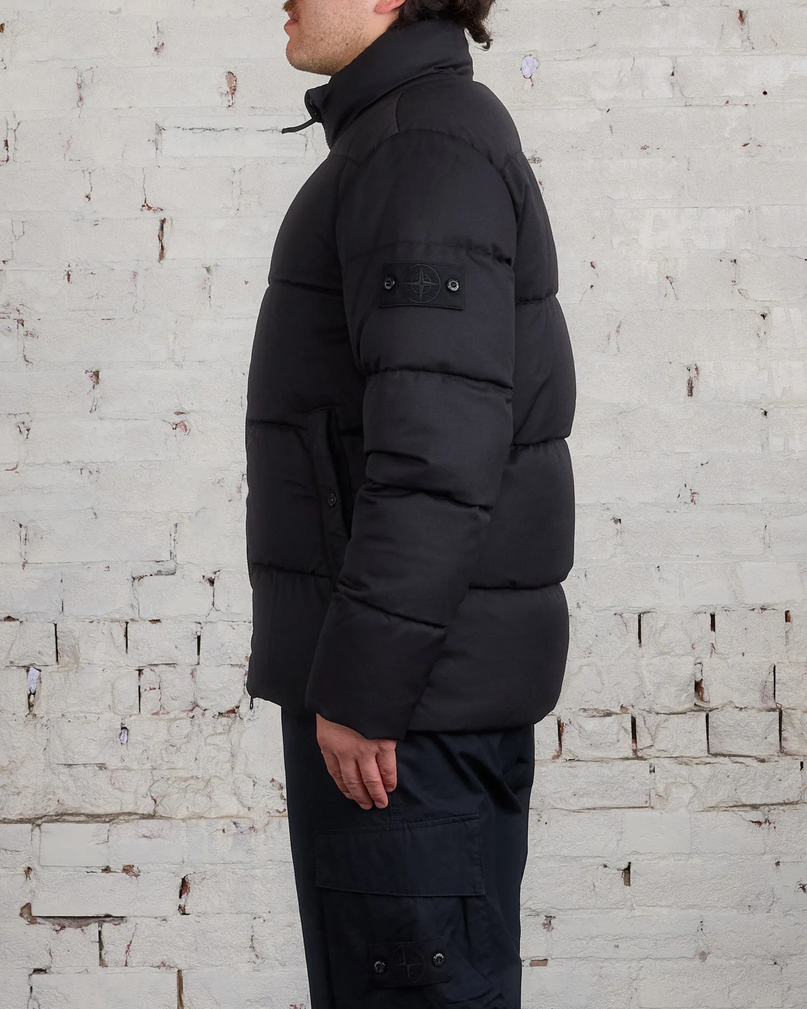 Stone Island Ghost Piece Merino Twill Down Jacket Black