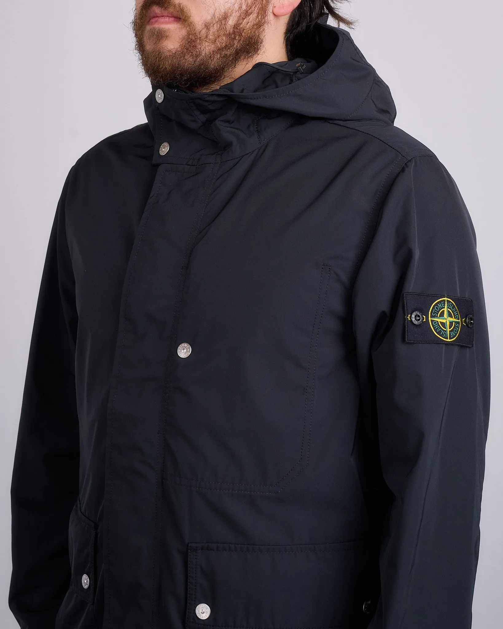 Stone Island Micro Twill Short Parka Jacket Black