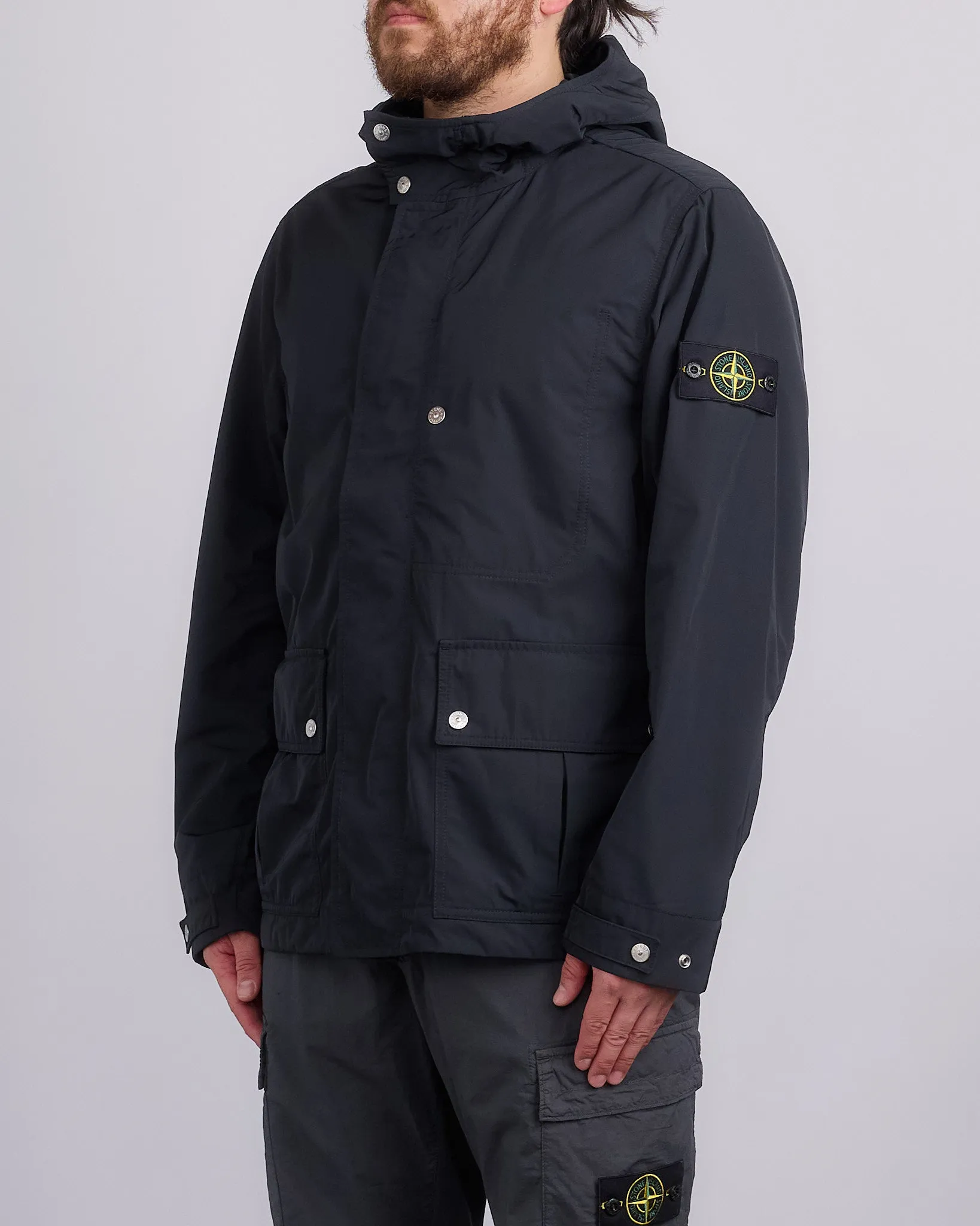 Stone Island Micro Twill Short Parka Jacket Black