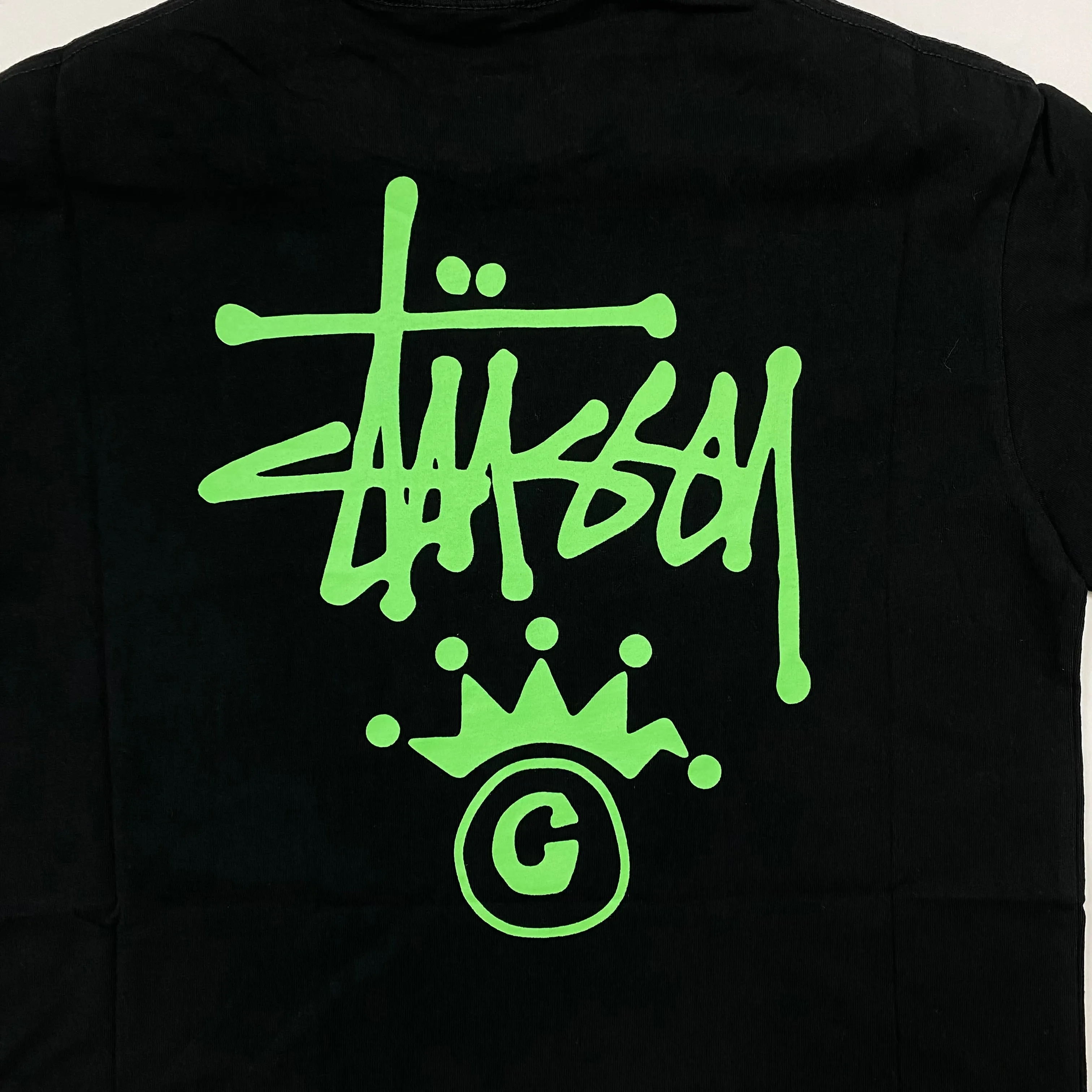 Stssy Black Green Crown Graphic T-shirt