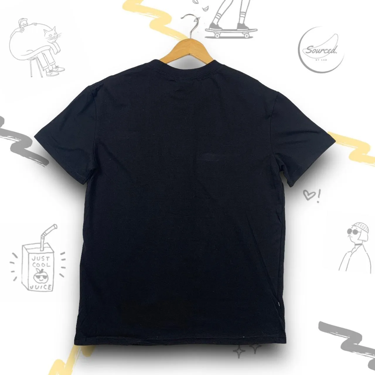 Stssy Black T-shirt Green Hand Graphic