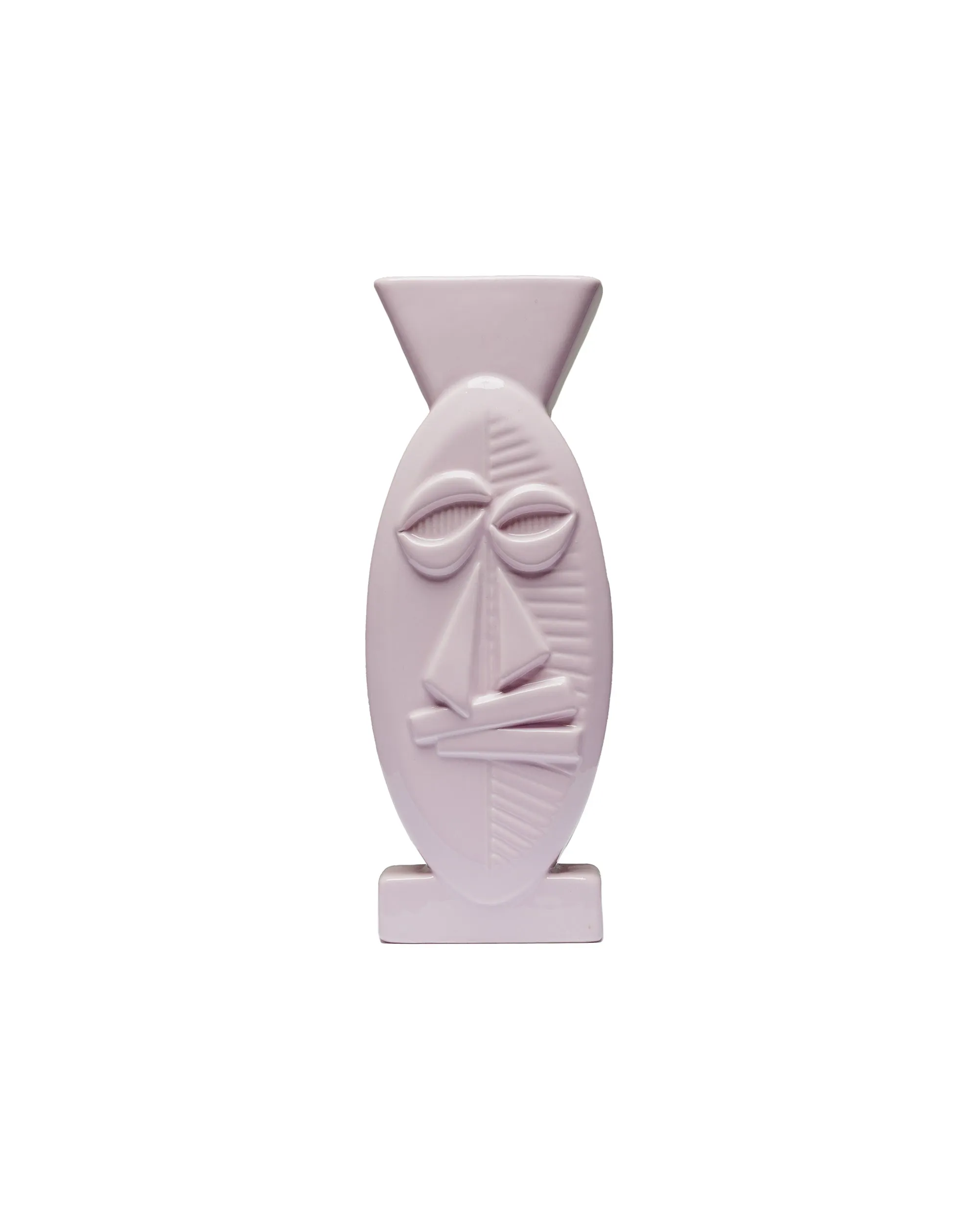 Stssy Mask Ceramic Vase Lavender