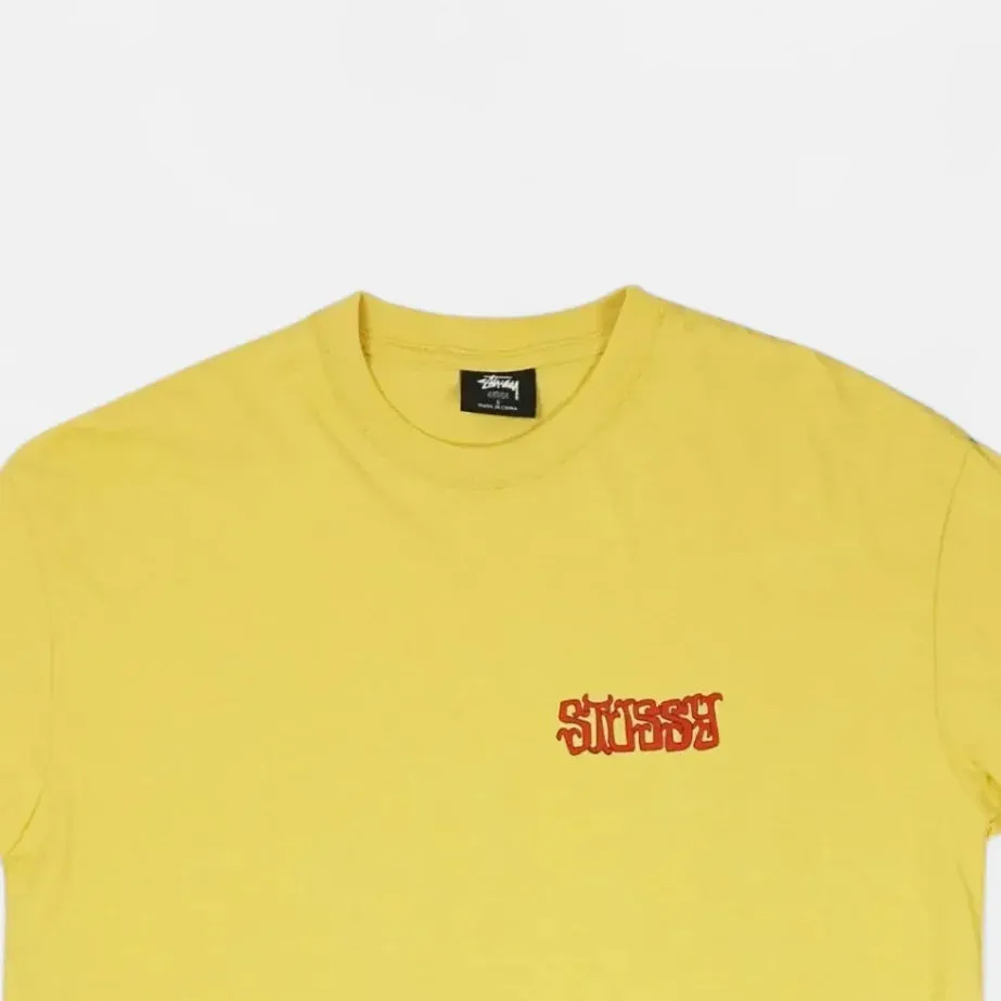 Stssy Yellow Chess graphic T-shirt