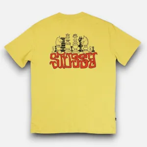 Stssy Yellow Chess graphic T-shirt