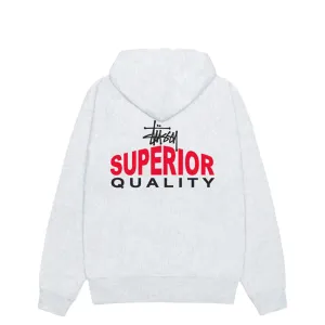 SUPERIOR QUALITY ZIP HOOD ASH HEATHER