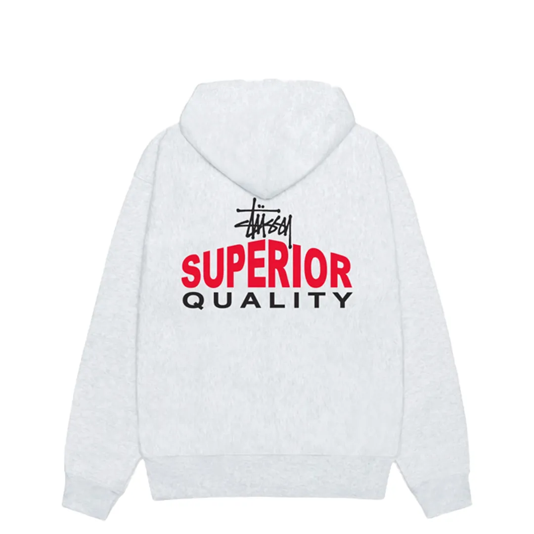SUPERIOR QUALITY ZIP HOOD ASH HEATHER