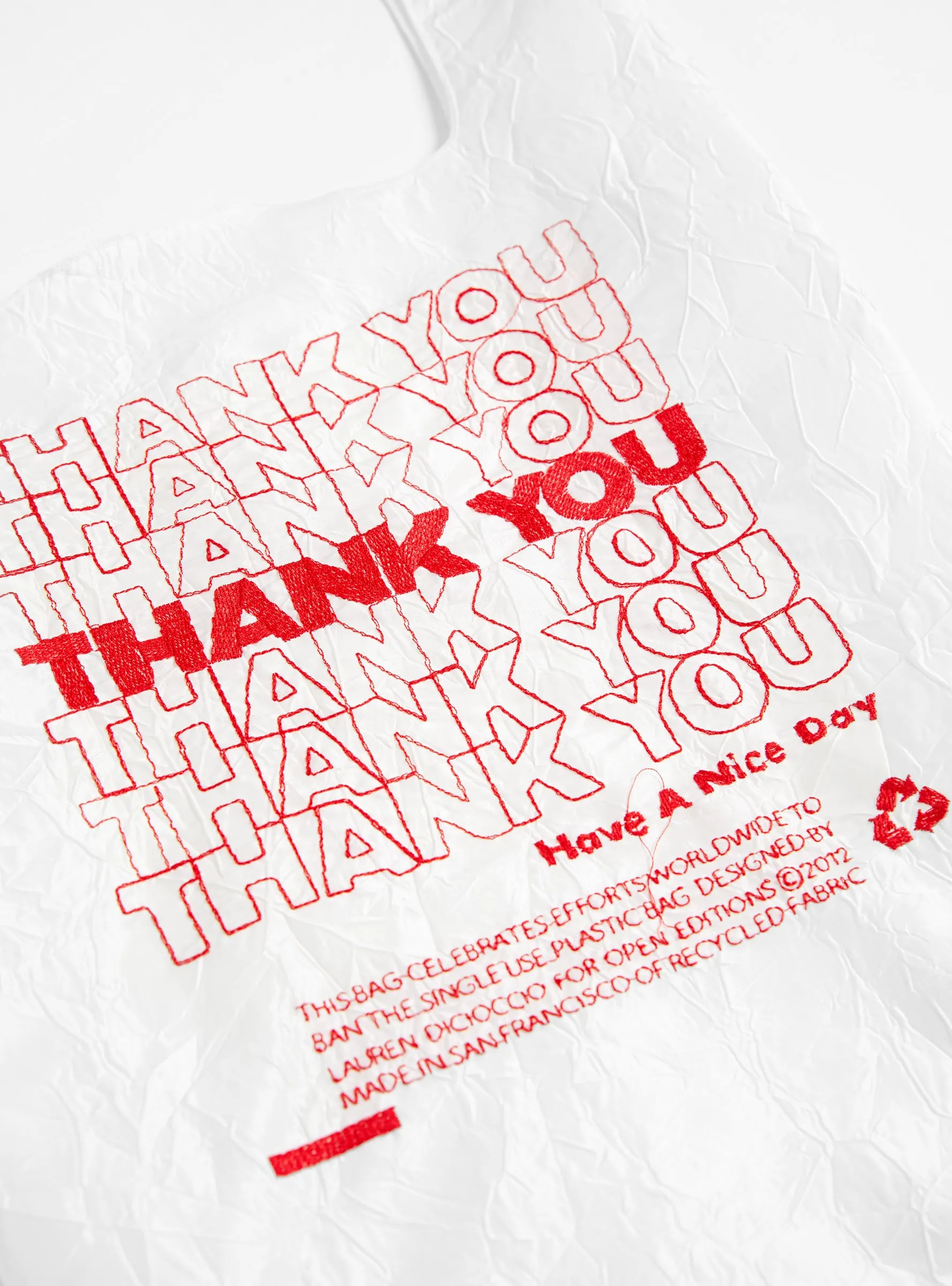 Thank you Bag Red on White