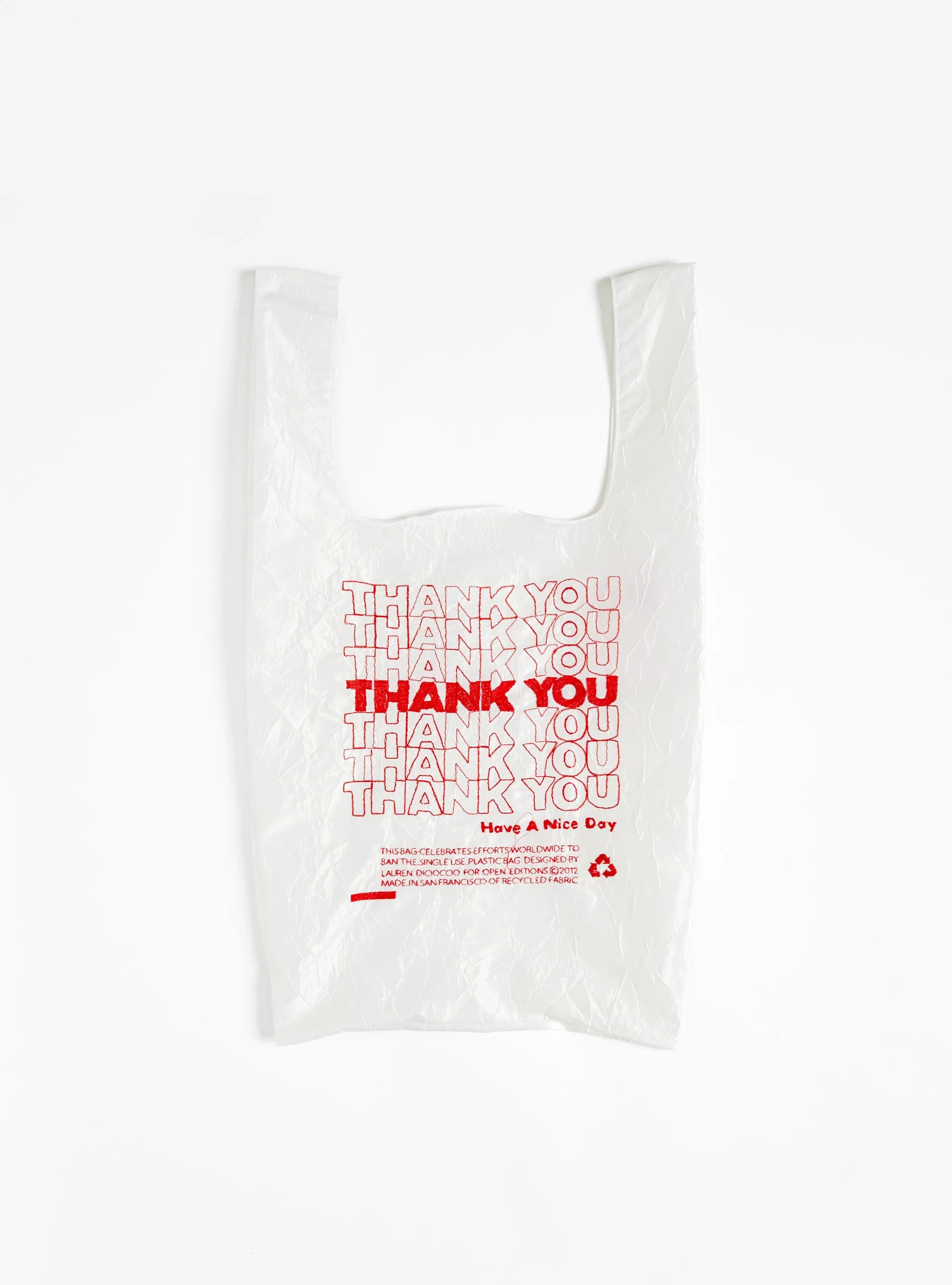 Thank you Bag Red on White