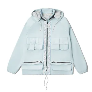 WATERPROOF NYLON TAFFETA SPRING JACKET - LIGHT BLUE