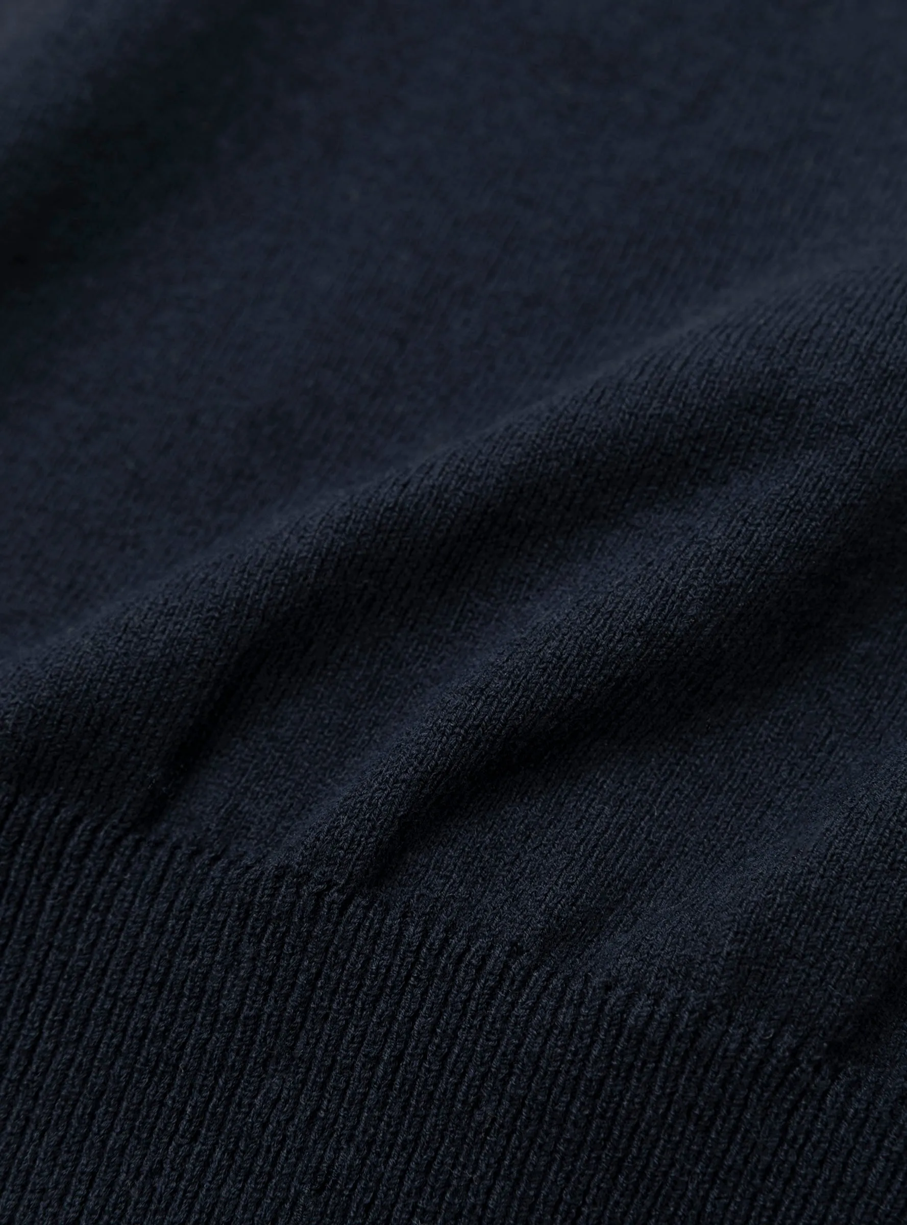 Wave Cotton Knit Pullover Navy