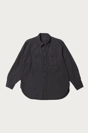 Work Shirt - Dk. Grey Cotton Herringbone Flannel