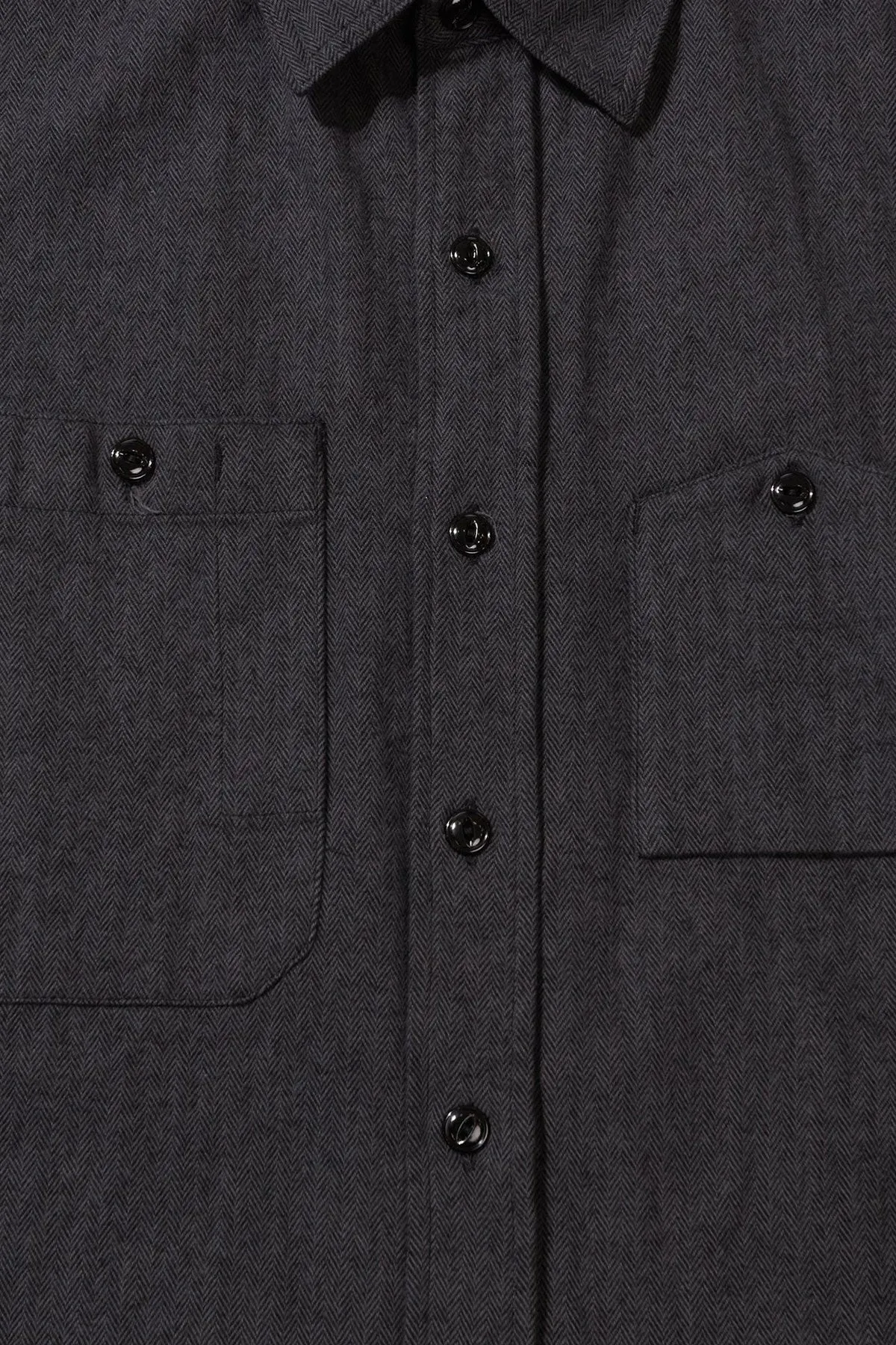 Work Shirt - Dk. Grey Cotton Herringbone Flannel